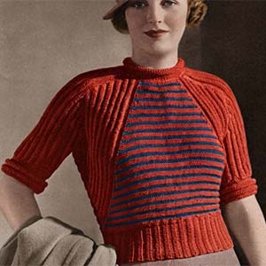 Ridge Knitted Blouse Pattern #124