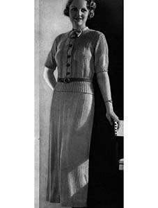 Tie Neck Knitted Dress Pattern #128