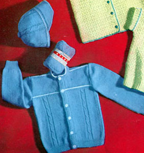 Cable Cap and Sweater Set Pattern #3009