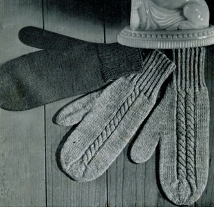 Double Cable Mittens Pattern Knitting Patterns