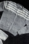 cardigan with pleated angora yoke pattern