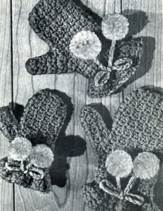 Child's Crocheted Mittens