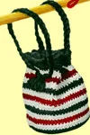 red white and black drawstring bags