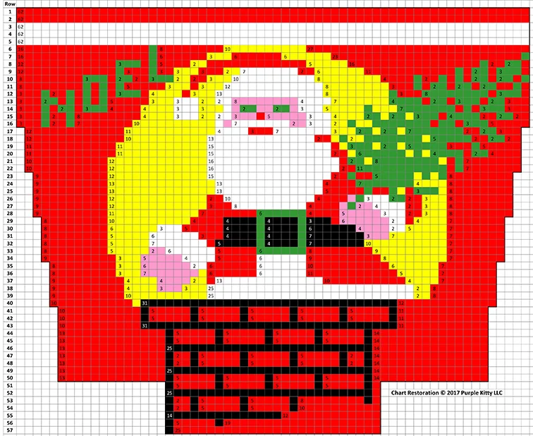 Santa and Chimney Stocking Pattern #6206C chart