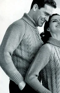 Man's Cable Turtle Neck Sweater Pattern #736-22B