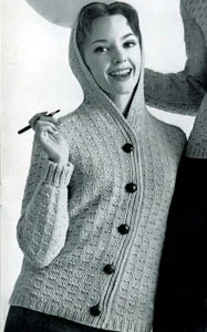Lady's Hooded Cardigan Pattern #736-28A
