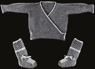 Infant's Surplice Sweater and Bootees Pattern