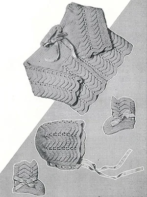 Knitted Baby Set Pattern #722