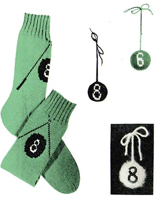 8-Ball Socks Pattern #7285