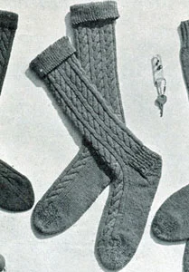 Knee Length Cable Socks Pattern #402