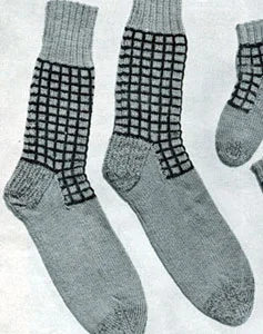 Men's Checked Socks Pattern #404