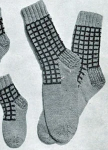 Ladies' Checked Anklets Pattern #405