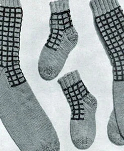 Child's Checked Socks Pattern #406