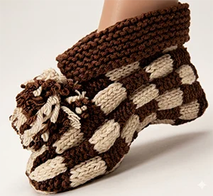 Let's Play Checkers Cuff Slipper Pattern
