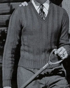 V-Neck Ribbed Pullover Pattern #4003