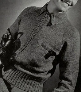 Grey Raglan Sleeve Zipper Sweater Pattern #4024