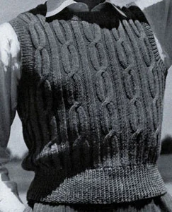 Cable Stitch Sleeveless Pullover Pattern #4032