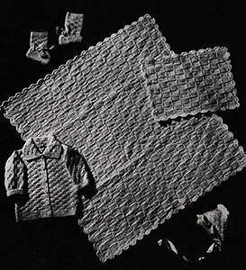 Baby's Six-Piece Knitted Set Pattern #6008 | Knitting Patterns