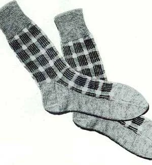 Man's Gray Socks with Black and White