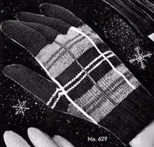 Women's Plaid Gloves Pattern #629