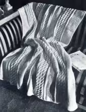 Knitted Cable Stitch Afghan Pattern #5206