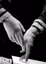 Knitted Glove with Crocheted Cuff Pattern #2105